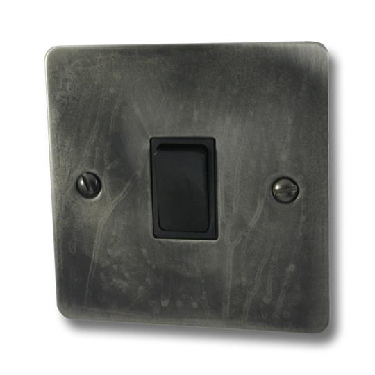 Flat Slate Effect Light Switch (1 Gang/Black Switch)